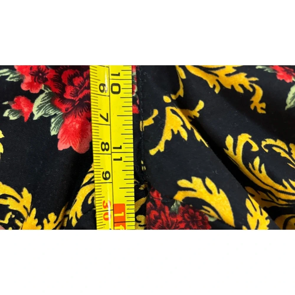 CACTUS MAN Ricky Singh Mens Large Black‎ Gold Red Floral Drawstring Shorts